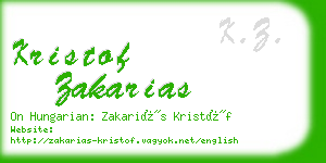 kristof zakarias business card